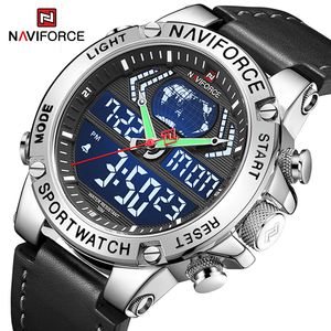 Wristwatches Naviforce الفاخرة رجال الرياضة الساعات العسكرية مقاوم للماء الإنذار الرقمي كرونوغراف الكوارتز wristwatch الذك