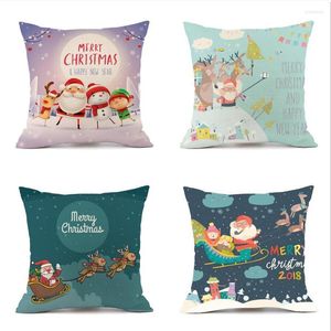 Pillow Christmas Linen S Cartoon Santa Papai Noel