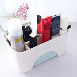 Förvaringslådor Makeup Organizer Plastic Desktop Cosmetic Box med små lådor Multifunktionell skrivbord rosa grönt hem badrum