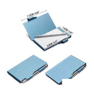 Notes Aluminum Portable Journal Paper Executive Notebook Harder Stylish Metal Small Notebooks Office Daily Memo Business Gift Drop D Dhrte