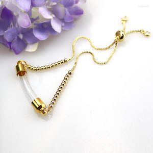 Braccialetti con ciondoli 1PC Tubo curvo Ciondolo fiala di vetro di moda Scrivendo il nome Braccialetto di riso Gioielli fai da te per i regali delle donne