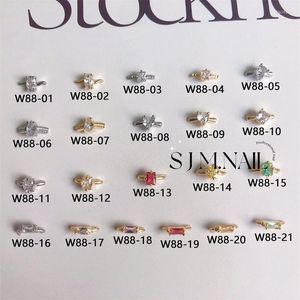 Nagelkonstdekorationer 5st dekorat 21stylar zirkon smycken charms ring crystal metall tillbehör leverera lyx diamant diy tipsnail stac22