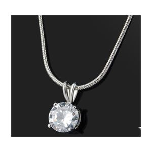 Pendant Necklaces Jewelry Hearts And Arrows Four Claw Zircon 8Mm Round Cz Cute Necklace Fashion Classic Bunny Diamond Drop Delivery P Dhei6