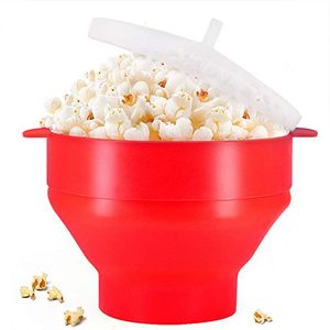 Andra apparater Mikrovågsugn Silikon Popcorn Maker Food Grade Foldbar Högkvalitativ kök Easy Tools Diy Make Bucket Bowl med lockskålar 230201