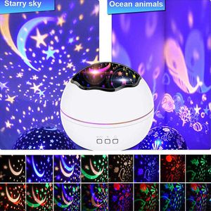 LED Star Sky Projector Night Light Lamp with Timer Rotating for Boys Girls bedroom decor anime light night lights
