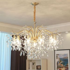 Pendant Lamps Modern LED Crystal Light Chandelier Gold Black Luxury Indoor Lighting For Kitchen Dining Living Room Bedroom Lobby Hanging Lam