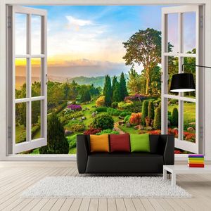 Wallpapers Benutzerdefinierte jede Größe Wandbild Tapete 3D außerhalb des Fensters Natur Landschaft Po Wand Tuch Wohnzimmer TV Sofa Hintergrund Dekor