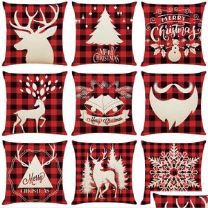 Pillow Case 45X45Cm Christmas Merry Xmas Decor For Home Ornaments Cushion Er New Year 2022 Noel Kerst Gift Drop Delivery Garden Text Dhv4A