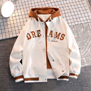 Mens Jackets de alta qualidade Varsity Baseball Uniforme Autumn Trendy Marca Allmatch Student Hooded PLUS TAMANHO CAATS MULHERES 230131