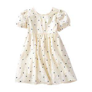 Ragazza 2022 Nuove ragazze adolescenti Cute Dot Dress Moda Bambini Abbigliamento in cotone Bambini Abiti eleganti retrò # 6796 0131