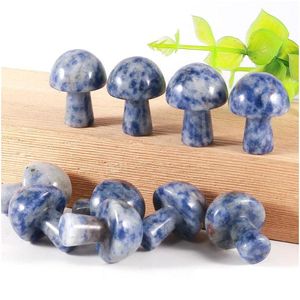 Stone 20Mm Mini Mushroom Plant Statue Ornament Sodalite Carving Home Decoration Crystal Polishing Gem Drop Delivery Jewelry Dhgarden Dhoc4