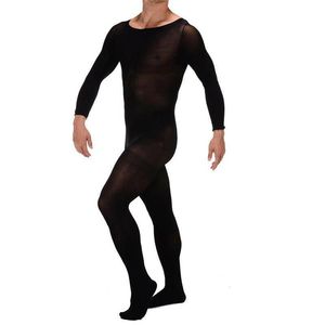 Herr termiska underkläder metelam män sammet anti-krok full kropp strumpor bodyhose stam mantel jumpsuit bodysuit