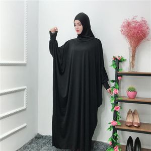 Abbigliamento etnico Donna Musulmano Hijab Abaya Abito da preghiera Abito Thobe Manica a pipistrello Medio Oriente Abito islamico con cappuccio Jilbab Khimar Kaftan Pregare