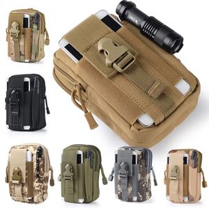 هاتف الهاتف المحمول العسكري Molle Pouch Bag Bag Camo Nylon Multifunction Men Men Fanny Pack Pack Male Small Bage