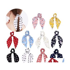 Party Favor Korean Sweet Style Hairband Streamer Female Fresh Long Hair Ring Scrunchie European American Ties Little Accessories Dro Dhuoc