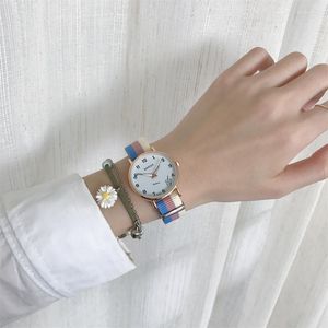 Orologi da polso Orologio al quarzo retrò impermeabile per donna Moda quadrante in acciaio inossidabile Braccialetto casual Polso in tessuto da donnaOrologi da polso Will22