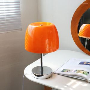Table Lamps Ins Retro Glass Lamp Nordic Modern Desk Light For Bedroom Bedside Bauhaus Homestay Dormitory Atmosphere Lighting Fixture