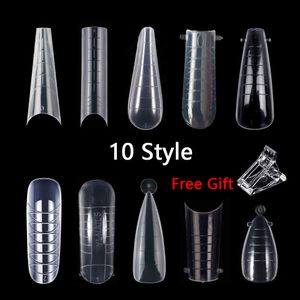 Nail Art Equipment Dual Forms Finger Poly UV Gel Quick Building Extension Mold Fake Acrylic Decoration Stiletto Upper 230201