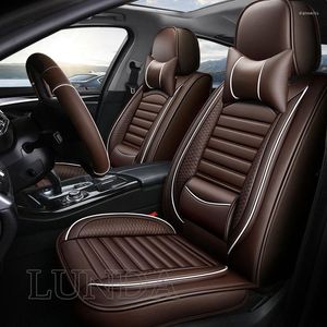 Car Seat Covers LUNDA Cover PU Leather Cushion Protector Mat Four Seasons Universal Fits For Most Sedan SUV Accessories