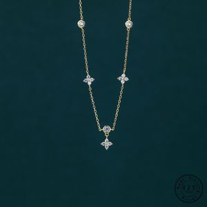 Anhänger Halsketten 925 Sterling Silber Eingelegte Zirkon Blume Halskette für Frauen Exquisite Süße Hochzeit Schmuck Zubehör Geschenke 230131