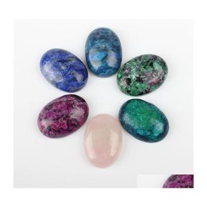 Stone CSJA 1PC Natural Gemstone Cabochon Oval Mertes 13x18mm Gem para an￩is