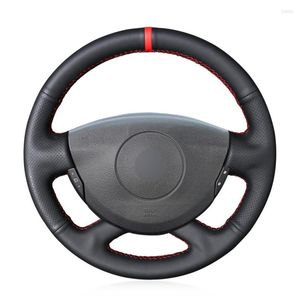 Steering Wheel Covers Hand Sew Black Gemuine Leather Cover For Laguna 2 Trafic Grand Espace Vel Satis Primastar