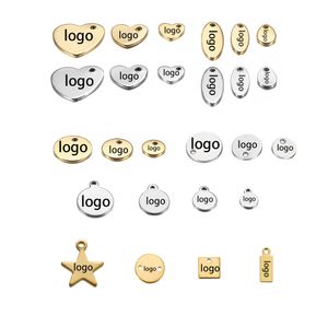 Charms 100pcs Customized Laser Engrave Name Stainless Steel Personalized Tags Custom For DIY Necklace Pendant 230131