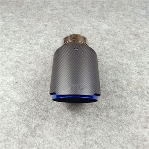 One pcs: Burnt Blue Stainless steel Exhaust Diffuser Pipe Universal For Cars Carbon fiber Muffler Nozzle end tailpipes