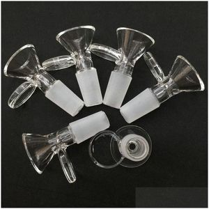 Smoking Pipes 14Mm Male Glass Bowls With Round Cake Pyrex Clear Thick Tobacco Bowl Dab Rig Percolater Bong Female Adapter Transparen Dhdho