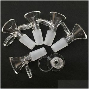 Rauchpfeifen 14 mm männliche Glasschalen mit rundem Kuchen Pyrex klare dicke Tabakschale Dab Rig Percolater Bong weiblicher Adapter Transparen Dhdho