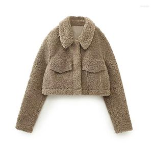 Women's Jackets XRYXGS 2023 Elegant Comfortable Casual Lapel Fleece Coat Solid Color Simple Top Imitation Fur Women's Jackes