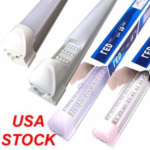 LED Shop Tubes Light 8FT 72W 6000K Daylight White V Shape T8 8 Foot LED Tube Light Fixture Collegabile Utility Plafoniere per banco da lavoro 25 pezzi