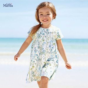 Vestidos de menina Little Maven Moda Floral Dress Ano Novo 2022 Baby Girls e Pretty Children Rous Casual For Kids 2-7 ano 0131