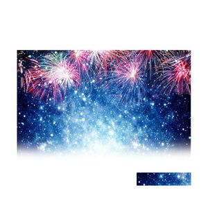 Party Decoration Happy Year Backdrop Brilliant Fireworks in the Sky Pography Bakgrund Juldekor Xmas Po Booth Studio Prop Dr Dhblq