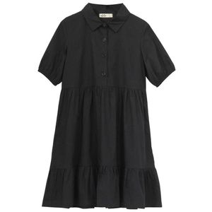 Meninas es meninas algodão 2022 crianças vestido de verão manga buff teen camisa buttons crianças roupas bebê 6 a 16 anos #6218 0131