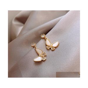 Lampadario pendente Gioielli di moda S925 Sier Needle Orecchini a farfalla carini Lady Elegante Stud Drop Delivery Dhcsn