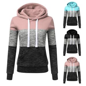Kvinnor Hoodies Sweatshirts Women Autumn Winter Female Pullover Fashion Color Stitching Tops Plus Size Ladies Streetwear 230131