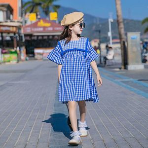 Mädchenkleidung bis 14 Jahre, Teenager-Kinder, frische Mädchenkleidung, neue Sommer-Kinderkleidung, Baby-Prinzessin-Kleid, Knöpfe #6258