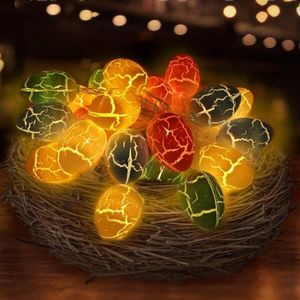 Strisce Pasqua LED LED Crack Crack a forma di uovo a forma di uovo Luci di corda decorativa Festival Decorazioni da giardino per la casa 1,5 m / 3Mled