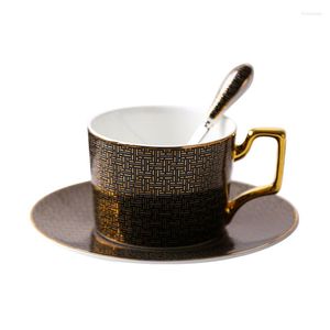 Cups Saucers Classic High-Quality Bone China Coffee Cup And Saucer Porcelain Tea Mug Home Party Drinkware