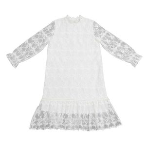 Garota 2022 Spring New Girls Lace Children Cotton Baby Girl Bordouded Elegante Crianças Cute Princess Dresses #8653 0131