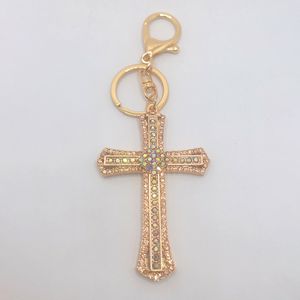 Quality Ornaments Creative Diamond Cross Keychain Wholesale Metal Automobile Hanging Ornament Small Gift