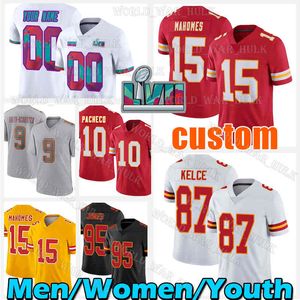 15 Patrick Mahomes Jersey 87 Travis Kelce Kansases City Juju Smith-Schuster Chiefes Clyde Edwards-Helaire Isiah Pacheco Nick Bolton Creed Humphrey Jerick McKinnon