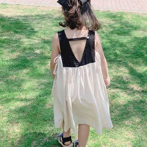 Ragazza es Summer Girls 'Color Matching Halter Sweet Princess Dress Stile coreano Baby Kids Abbigliamento per bambini 0131