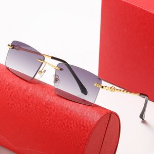 Moda Full Frame Sunglasses Sun Studio Studio Rimless Womens mass cinza Golden Original Case Mens Prescrição Sunglasses 1.61 1.56 2.50 Reading Glasse Factory Eyewear