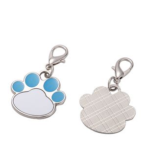 Acess￳rios para animais de estima￧￣o Pegadas de sublima￧￣o Puppy Pingled Pingente Lovely Pet Jewelry Id Tags Tags Puppy Poodle Paw Claw Chavechain B231