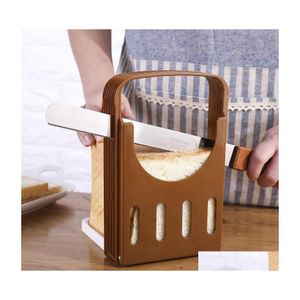 Bakning av konditoriverktyg 1st br￶d skivor rack toast cut assist justerbar ctutter sm￶rg￥s maker plast guide b￤rbar k￶k bakare dhp9s