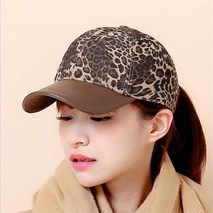 Ball Caps Moda Mulher Baseball Caps Autumn Winter Leopard Print Hats Warm Ladies Ladies Casual ao ar livre Snapback Hip Hop Cap G230201