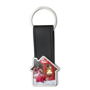 Schlüsselanhänger Lanyards Ingenious DIY Haus Sublimation Blank Leder Thermal Transter Schlüsselanhänger Po Rahmen Schlüsselanhänger Sier Überzogener Autoschlüssel Ri Dhv09