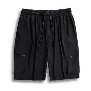 Мужские шорты летние мужские грузовые шорты спортивные карманы принт плюс размер XL XL XL Слушанные тонкие шорты из дверей эластичности жирные шорты G230131